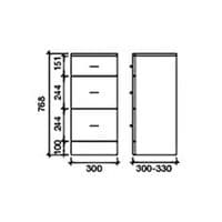 Storage Units:  Classic 1300mm Double 350mm Tallboy White Bathroom Cupboard & 300mm 3-Tier Drawer Unit Com  from Premier